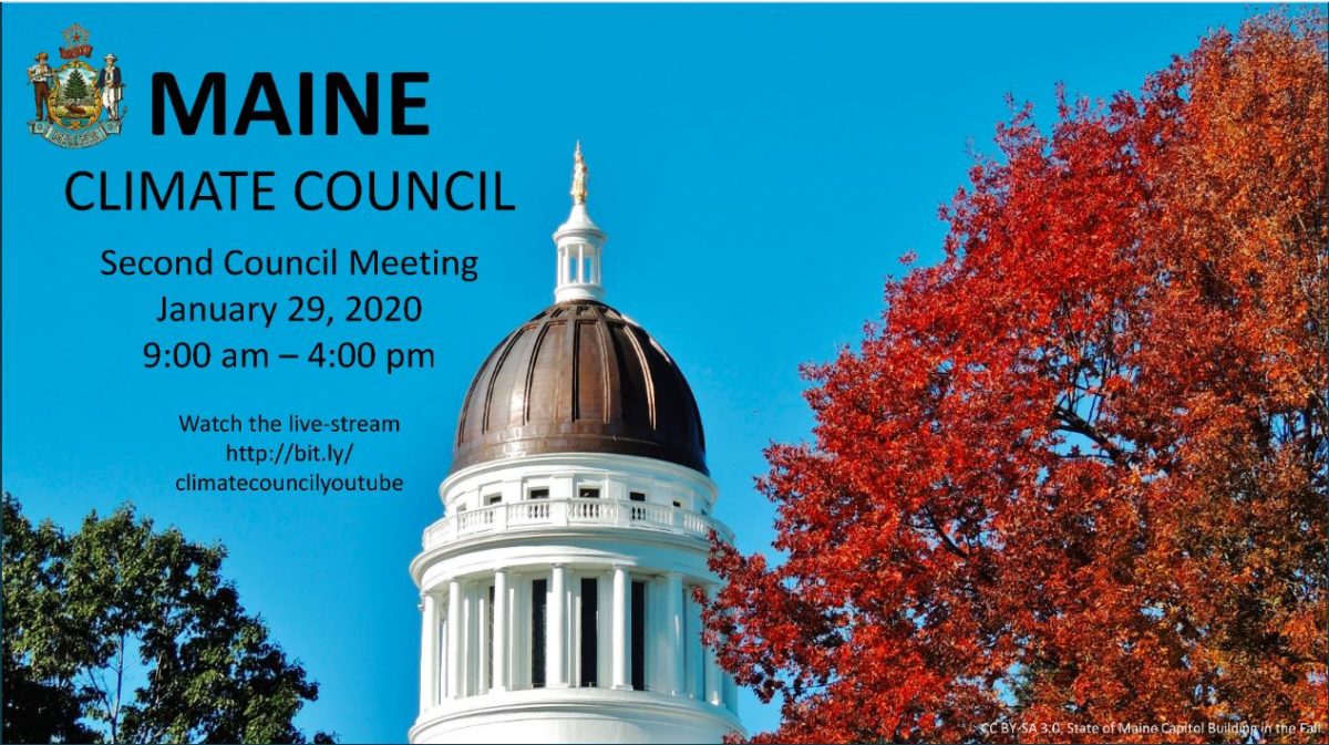 Maine Climate Council meeting – Wednesday, 29 Jan 2020